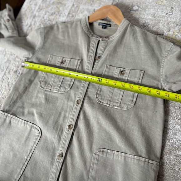 James Perse Khaki Button Down Utility Shirt Dress - Picture 7 of 11